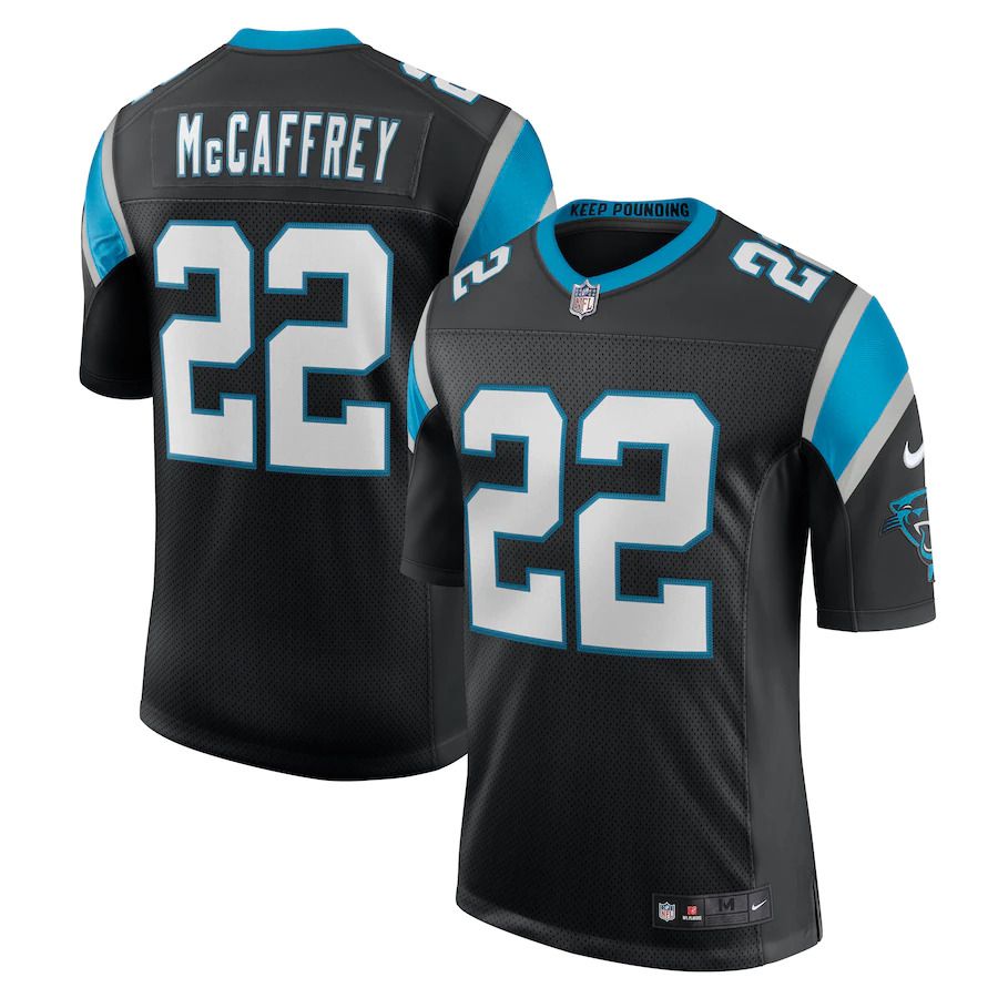 Men Carolina Panthers #22 Christian McCaffrey Nike Black Classic Limited NFL Jersey